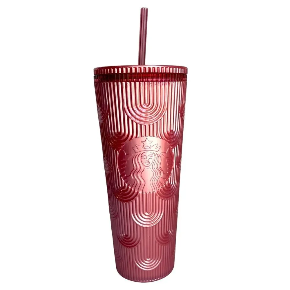 NWT Starbucks PINK PEARL MERMAID Venti Tumbler Cold Cup Pearlescent Siren Logo